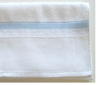 名入れ白タオル 180匁 バンタム級・ボーダー入り・国産